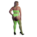 Ensemble Deux Pièces avec Crop Top et Bas - Grande Taille - Vert Fluo