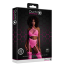 Ensemble Deux Pièces avec Crop Top et Bas - Taille Unique - Rose Néon