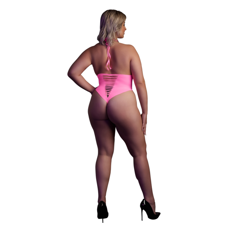 Body taille haute - Grande taille - Rose fluo