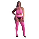 Ensemble deux pièces avec top court et bas - Grande taille - Rose fluo