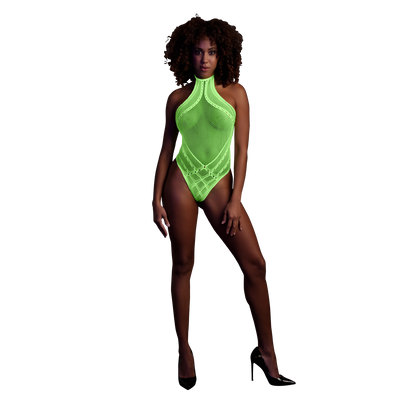 Body with Halter Neck - One Size - Neon Green
