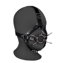 Harnais de tête avec spider gag et crochets de nez - Noir