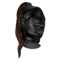 Masque avec queue de cheval brune - noir