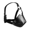 Harnais de tête avec couvre-bouche et boule en silicone - Noir