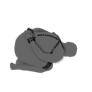 Harnais corporel avec menottes de cuisse et de main - Noir