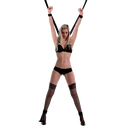 Croix de bondage à accrocher au porte - Noir