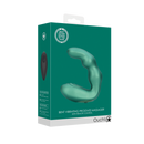 Masseur prostatique vibrant coudé avec télécommande - Vert métallisé