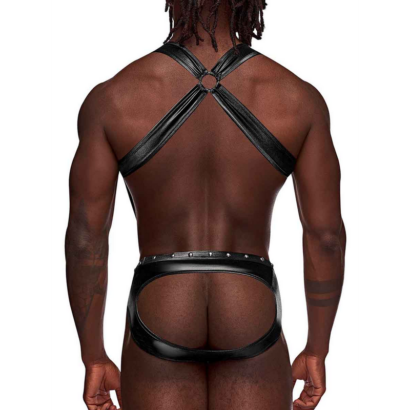 Uranus - Jock Briefs Open Back Style avec Bretelles - S/M - Noir