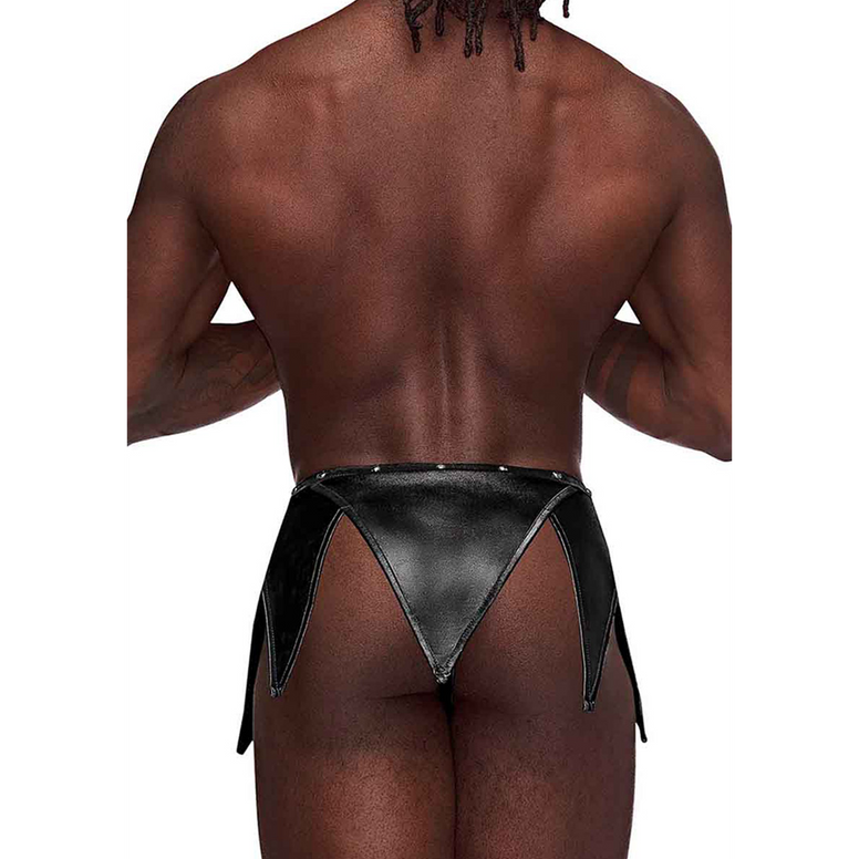 Eros - Design de kilt Gladiator avec un thong attaché - L/XL - Noir