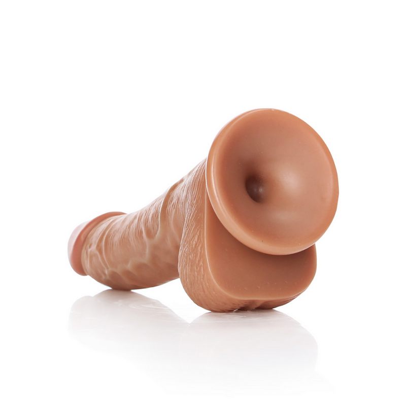 Dildo Courbé Réaliste avec Boules et Ventouse - 6 / 15,5 cm