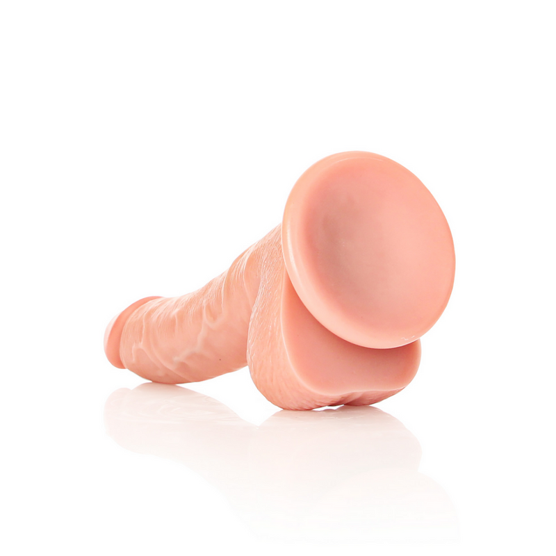 Dildo réaliste courbé avec boules et ventouse - 7 / 18 cm