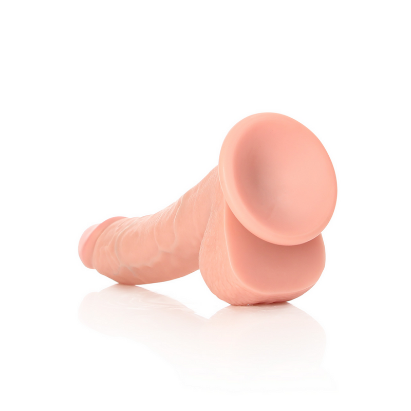 Dildo courbe réaliste avec boules et ventouse - 8 / 20,5 cm