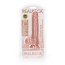 Dildo réaliste droit avec boules et ventouse - 7 / 18 cm