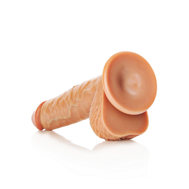 Dildo réaliste droit avec boules et ventouse - 8 / 20,5 cm