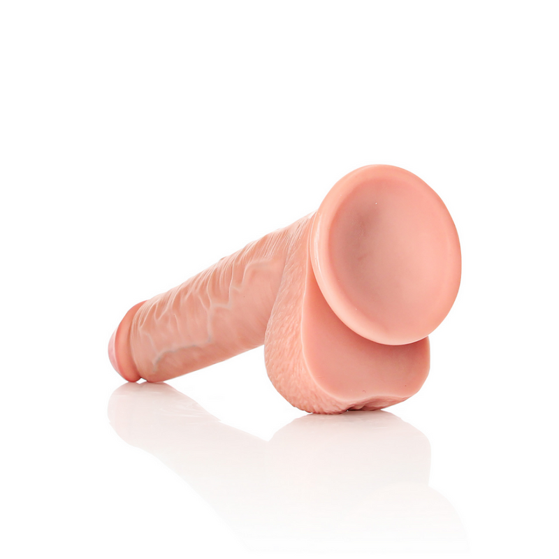 Dildo réaliste droit avec testicules et ventouse - 11 / 28 cm