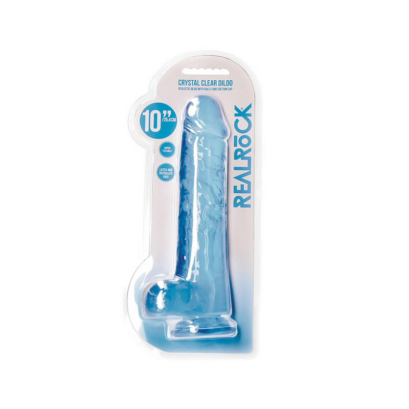 Dildo réaliste avec boules - 10 / 25,4 cm