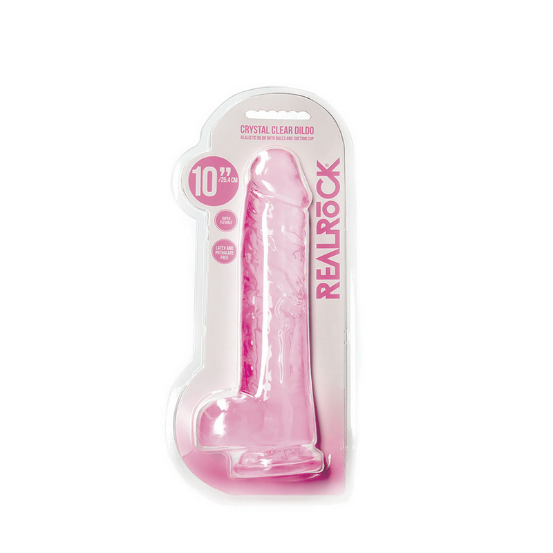 Dildo réaliste avec boules - 10 / 25,4 cm