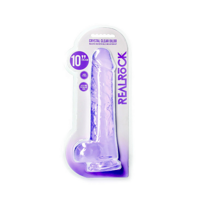 Dildo réaliste avec boules - 10 / 25,4 cm