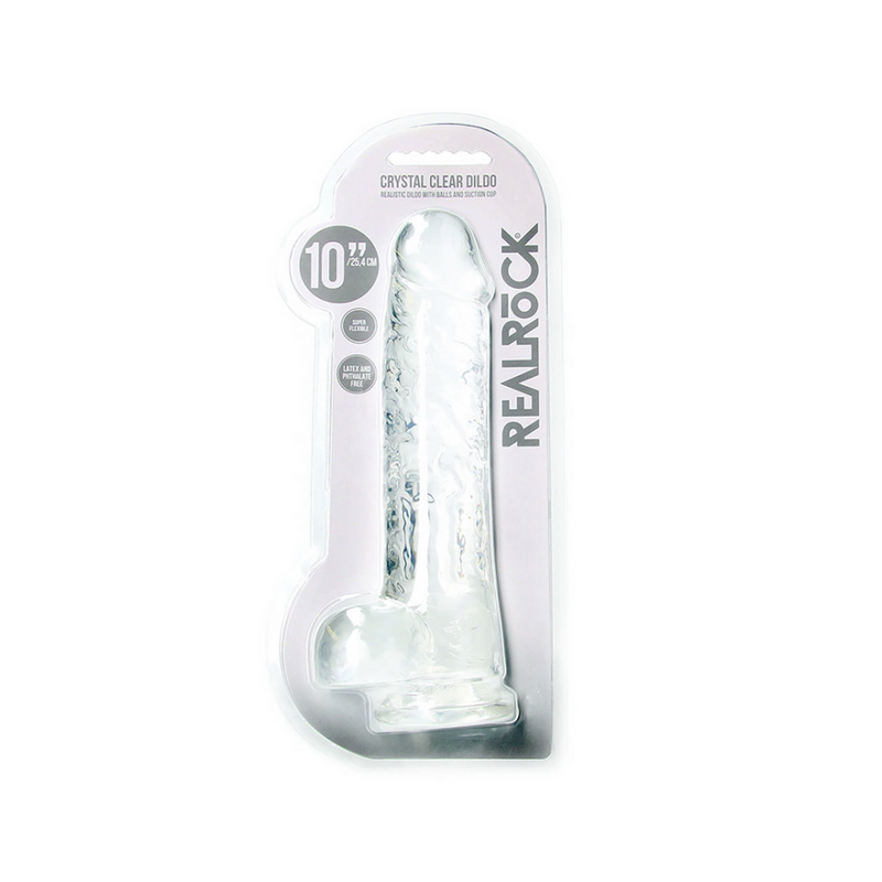 Dildo réaliste avec boules - 10 / 25,4 cm