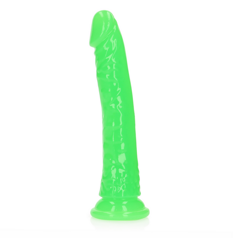 Dildo Slim Réaliste avec Ventouse - Brille dans le Noir - 8'' / 20 cm