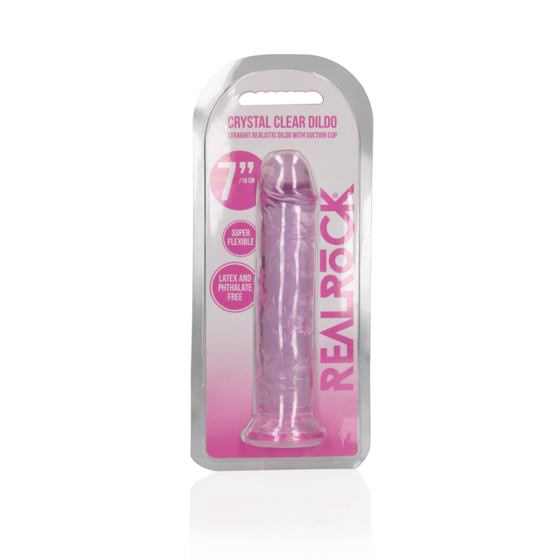 Dildo réaliste droit avec ventouse - 7'' / 18