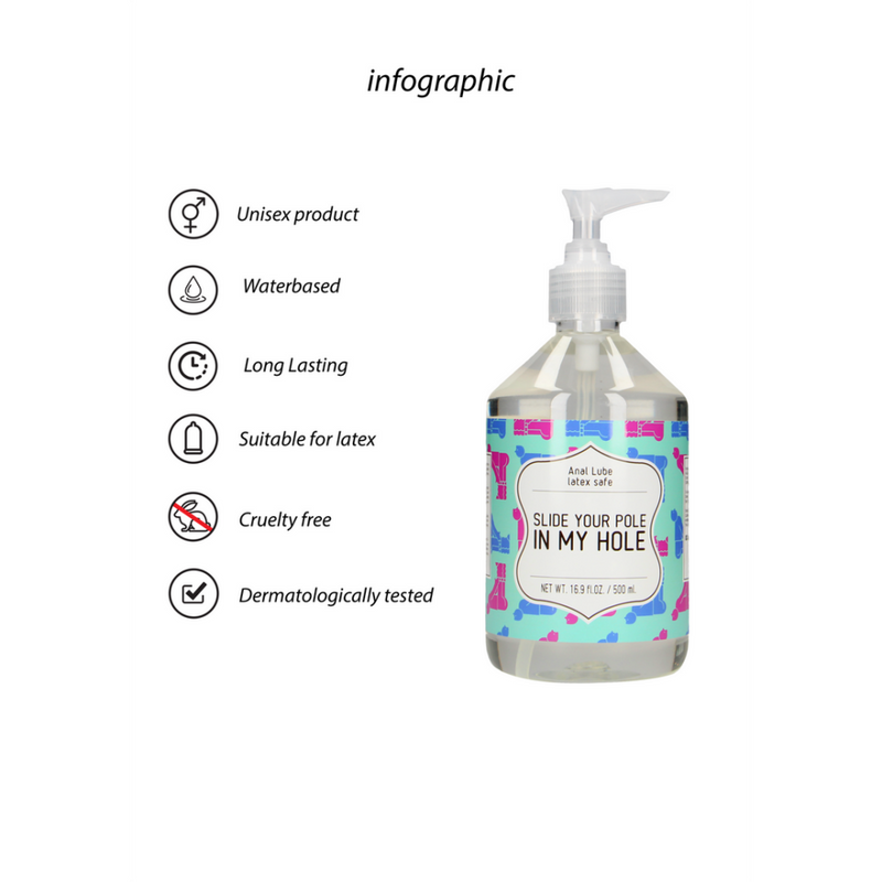 Glissez votre bâton dans mon trou - Lubrifiant à base d'eau - 17 fl oz / 500 ml