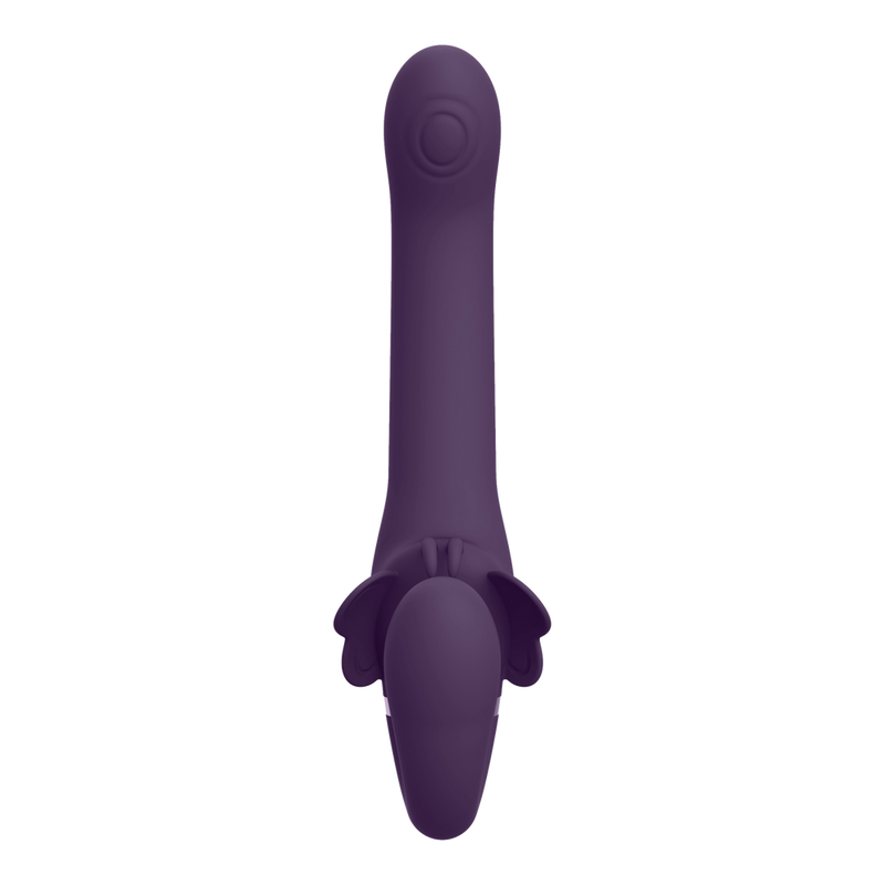 Satu - Pulse-Wave and Vibrating Strapless Strapon - Purple